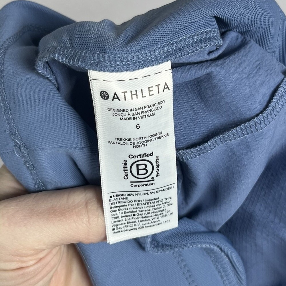 Athleta Pants Women's 6 Blue Trekkie North Jogger Hike Athleisure Zip Pockets - Picture 6 of 10